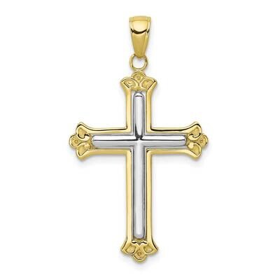 Cross In Budded Yellow Cross Frame Pendant 10k Two-Tone Gold  10C4280, MPN: 10C4280,