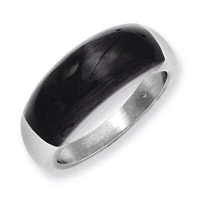 8mm Black Cat&#39;s Eye Ring - Stainless Steel SR197 by Chisel, MPN: SR197, 883957038490