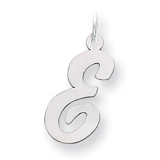 Large Script Initial E Charm 14k white Gold YC663E, MPN: YC663E, 883957030524