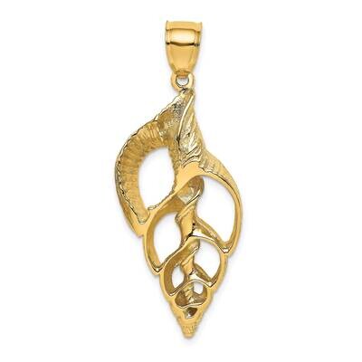 Conch Shell Skeleton Charm 14k Gold Cut-out K7756, MPN: K7756, 637218033409
