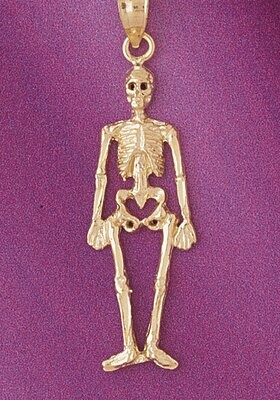 Dazzlers Jewelry Skeleton Pendant Necklace Charm Bracelet in Yellow, White or Rose Gold 5595, MPN: …
