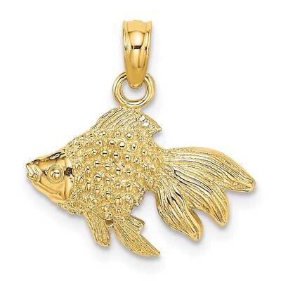 Textured Gold Fish Charm 14k Gold 2-D K7700, MPN: K7700, 637218012671