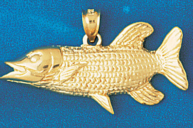 Dazzlers Jewelry Fish Pendant Necklace Charm Bracelet in Yellow, White or Rose Gold 780, MPN: DZ-78…