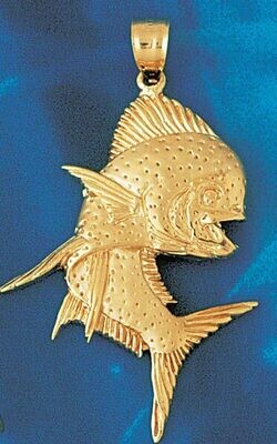 Dazzlers Jewelry Fish Pendant Necklace Charm Bracelet in Yellow, White or Rose Gold 766, MPN: DZ-76…