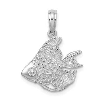 Fish Charm 14k White Gold Textured K7688W, MPN: K7688W, 196904083291