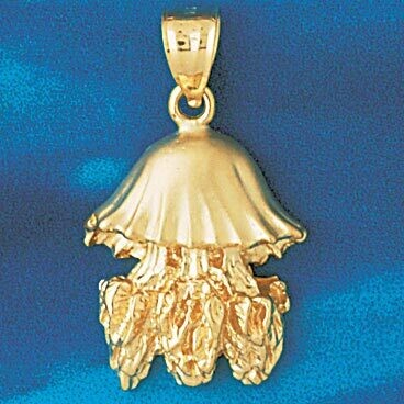 Dazzlers Jewelry Squeed Fish Pendant Necklace Charm Bracelet in Yellow, White or Rose Gold 793, MPN…