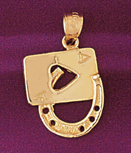 Dazzlers Jewelry Lucky Horseshoe Pendant Necklace Charm Bracelet in Yellow, White or Rose Gold 5365…