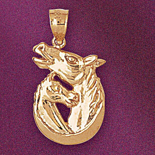 Dazzlers Jewelry Lucky Horseshoe Pendant Necklace Charm Bracelet in Yellow, White or Rose Gold 5163…