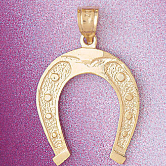 Dazzlers Jewelry Lucky Horseshoe Pendant Necklace Charm Bracelet in Yellow, White or Rose Gold 5154…