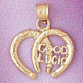 Dazzlers Jewelry Lucky Horseshoe Pendant Necklace Charm Bracelet in Yellow, White or Rose Gold 5147…