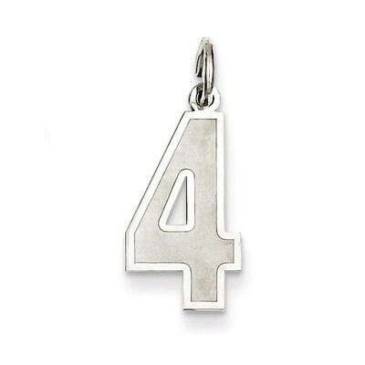 Medium Satin Number 4 Pendant Sterling Silver QPM04, MPN: QPM04, 883957126661