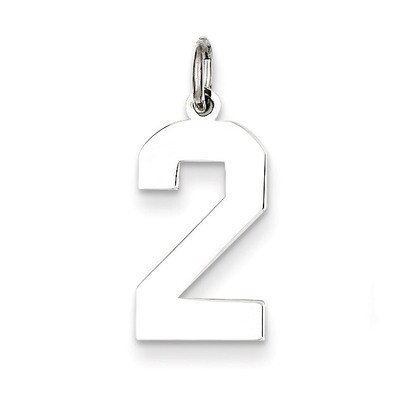Medium Pendant Polished Number 2 Sterling Silver QMS02, MPN: QMS02, 883957556109