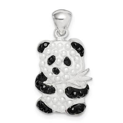 Imitation Pearl &amp; Preciosa Crystal Panda Pendant Sterling Silver QC9623, MPN: QC9623,