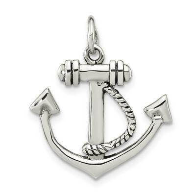 Anchor Pendant Sterling Silver Polished QC11081, MPN: QC11081,