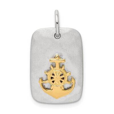 Anchor Brushed Pendant Sterling Silver Gold-tone QC9571, MPN: QC9571, 886774039787