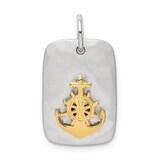 Anchor Brushed Pendant Sterling Silver Gold-tone QC9571, MPN: QC9571, 886774039787