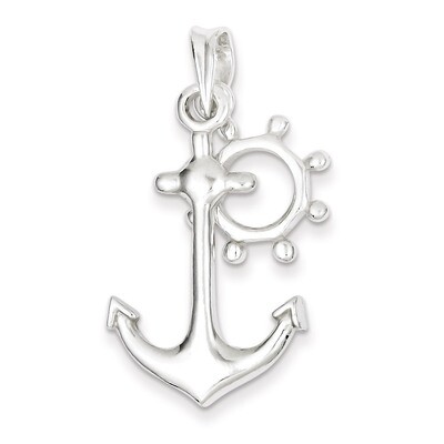 Anchor Pendant Sterling Silver Polished QC7626, MPN: QC7626, 883957557342