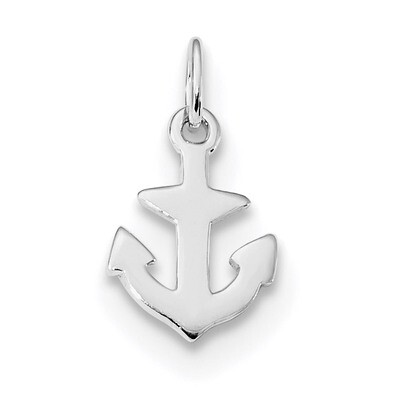 Polished Anchor Charm Sterling Silver Rhodium-plated QC9256, MPN: QC9256, 886774124018