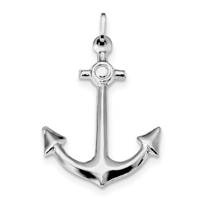 Anchor Charm Sterling Silver Rhodium Plated Polished QC9257, MPN: QC9257, 886774120461