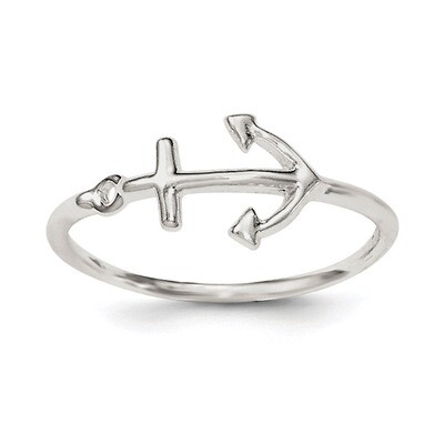 Anchor Ring Sterling Silver Polished QR6233, MPN: QR6233, 191101073380