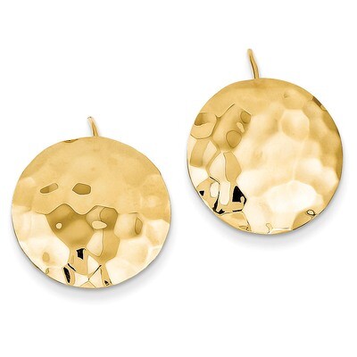 Hammered Circle Earrings 14k Gold TH652, MPN: TH652, 658226125948