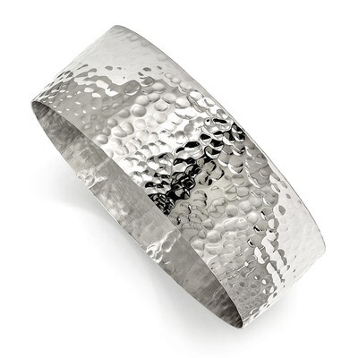 Hammered Bangle Stainless Steel Polished SRB2078 by Chisel, MPN: SRB2078, 191101645464