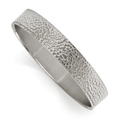 Brushed Hammered Bangle Stainless Steel Polished SRB2082 by Chisel, MPN: SRB2082, 191101383878