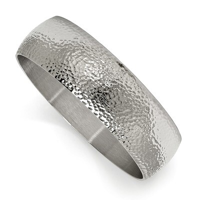 Brushed Hammered Bangle Stainless Steel Polished SRB2092 by Chisel, MPN: SRB2092, 191101383816