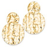 Hammered Dangle Earrings 14k Gold Polished E877, MPN: E877, 658226124705