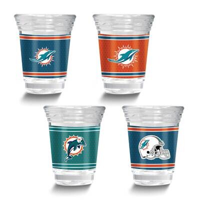 NFL Miami Dolphins 4-piece Shot Glass Set GM26125-DOL, MPN: GM26125-DOL, 737538033322