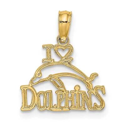 I Heart Dolphins with Dolphin Charm 14k Gold K7664, MPN: K7664, 637218012251