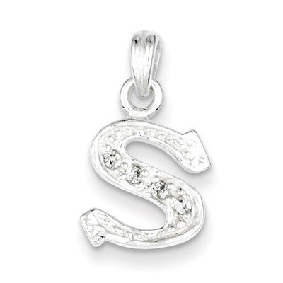 Initial S Pendant Sterling Silver Diamond QC6717S, MPN: QC6717S, 883957557106