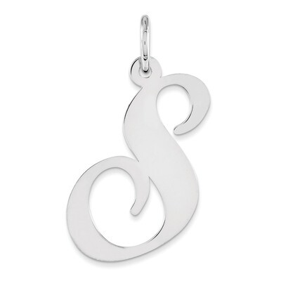 Script Initial S Charm Sterling Silver Fancy QC5090S, MPN: QC5090S, 883957576695