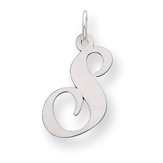 Script Initial S Charm Sterling Silver Fancy QC5088S, MPN: QC5088S, 883957030449