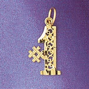 Dazzlers Jewelry Number 1 Pendant Necklace Charm Bracelet in Yellow, White or Rose Gold 9533, MPN: …