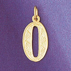 Dazzlers Jewelry Number 0 Pendant Necklace Charm Bracelet in Yellow, White or Rose Gold 9513, MPN: …