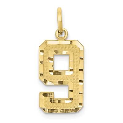 Diamond-Cut Number 9 Charm 10k Gold Casted Medium 10MN09, MPN: 10MN09,