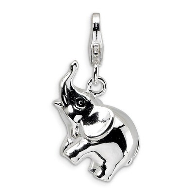 3-D Enameled Elephant Charm Sterling Silver QCC451 by Amore La Vita, MPN: QCC451, 883957334080