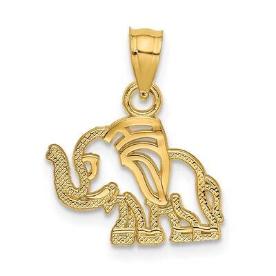 Flat Cut-Out Elephant Charm 14k Gold K6587, MPN: K6587, 637218083916