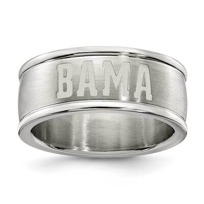University Of Alabama Logo Band Ring Stainless Steel UAL335-SZ6, MPN: UAL335, 634401793317
