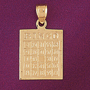Dazzlers Jewelry Bingo Pendant Necklace Charm Bracelet in Yellow, White or Rose Gold 5359, MPN: DZ-…