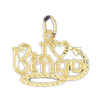 Dazzlers Jewelry I Love Bingo Pendant Necklace Charm Bracelet in Yellow, White or Rose Gold 10801, …