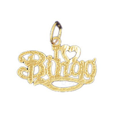 Dazzlers Jewelry I Love Bingo Pendant Necklace Charm Bracelet in Yellow, White or Rose Gold 10802, …