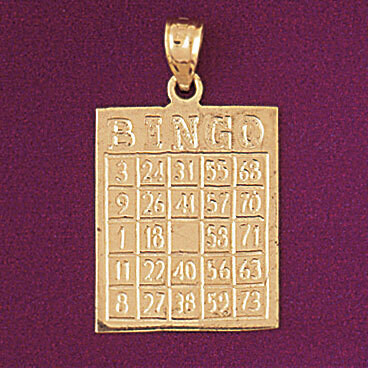 Dazzlers Jewelry Bingo Pendant Necklace Charm Bracelet in Yellow, White or Rose Gold 5358, MPN: DZ-…
