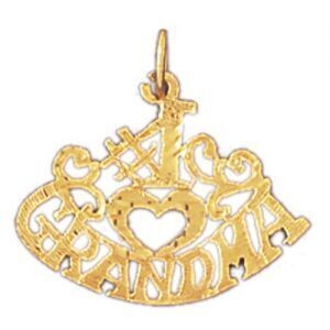 Dazzlers Jewelry I Love Grandma Pendant Necklace Charm Bracelet in Yellow, White or Rose Gold 10053…