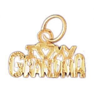 Dazzlers Jewelry I Love Grandma Pendant Necklace Charm Bracelet in Yellow, White or Rose Gold 10059…