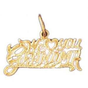 Dazzlers Jewelry We Love Grandma Pendant Necklace Charm Bracelet in Yellow, White or Rose Gold 1005…
