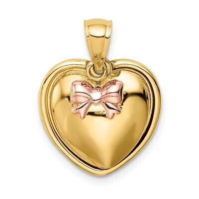 Rose I Love You in Heart Pendant 14k Gold Rhodium C4751, MPN: C4751,