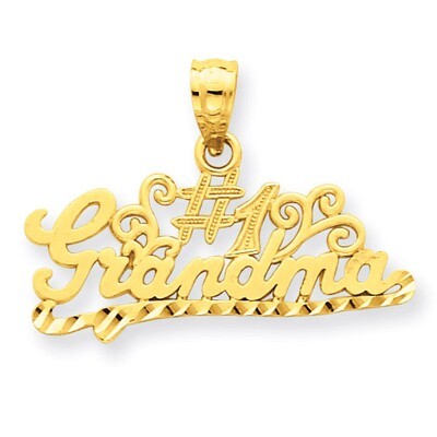 14k Gold Diamond-cut#1 Grandma Pendant 14k Gold Diamond-cut C2997, MPN: C2997, 886774089119
