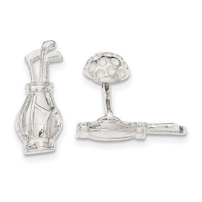 Reversible Golf Clubs &amp;Ball Cufflinks Sterling Silver QQ567, MPN: QQ567, 191101783111